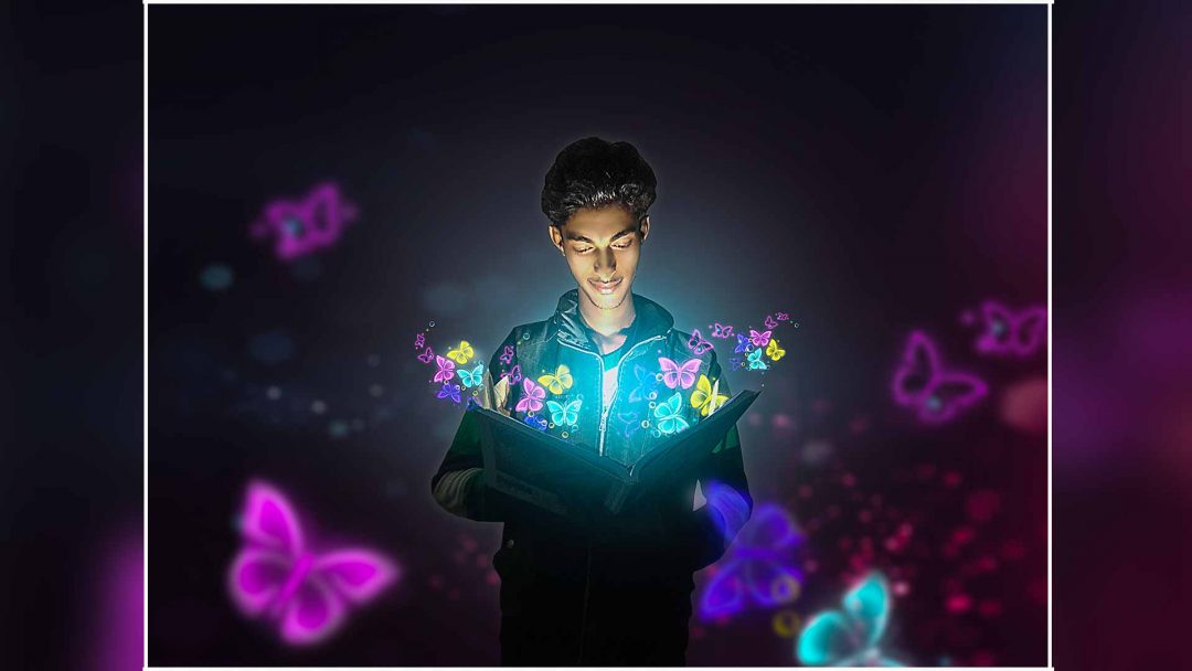 Best Neon Butterfly Magical Book Photoshop Manipulation