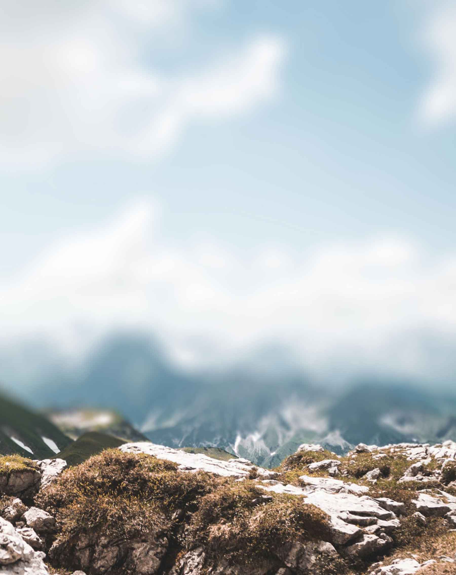 White Blue Sky With Mountain Blur Background Stock