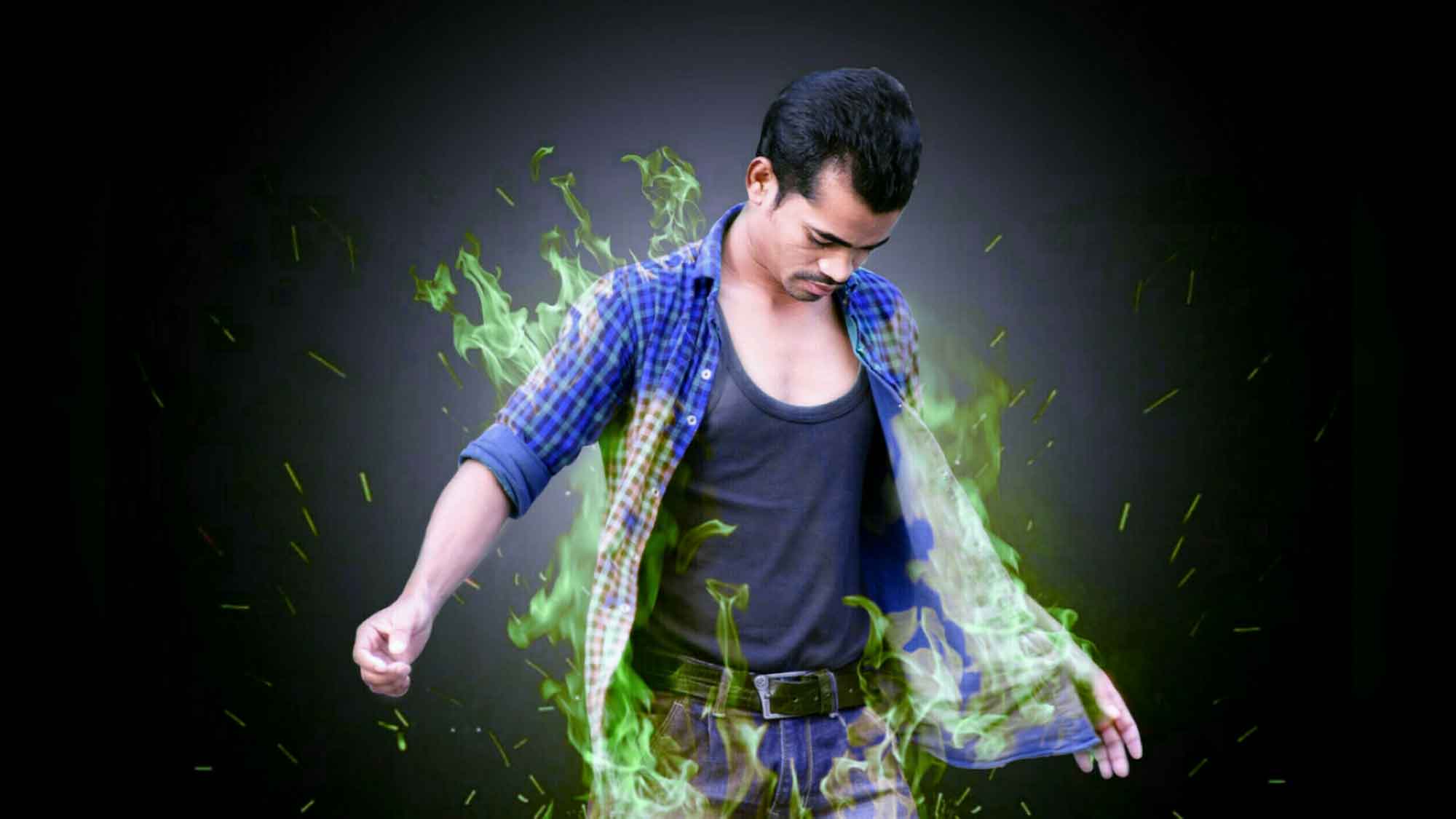 The green flame. PICSART. Green Flame Effect. Photo Manipulation PICSART. PICSART Effects in Photoshop.