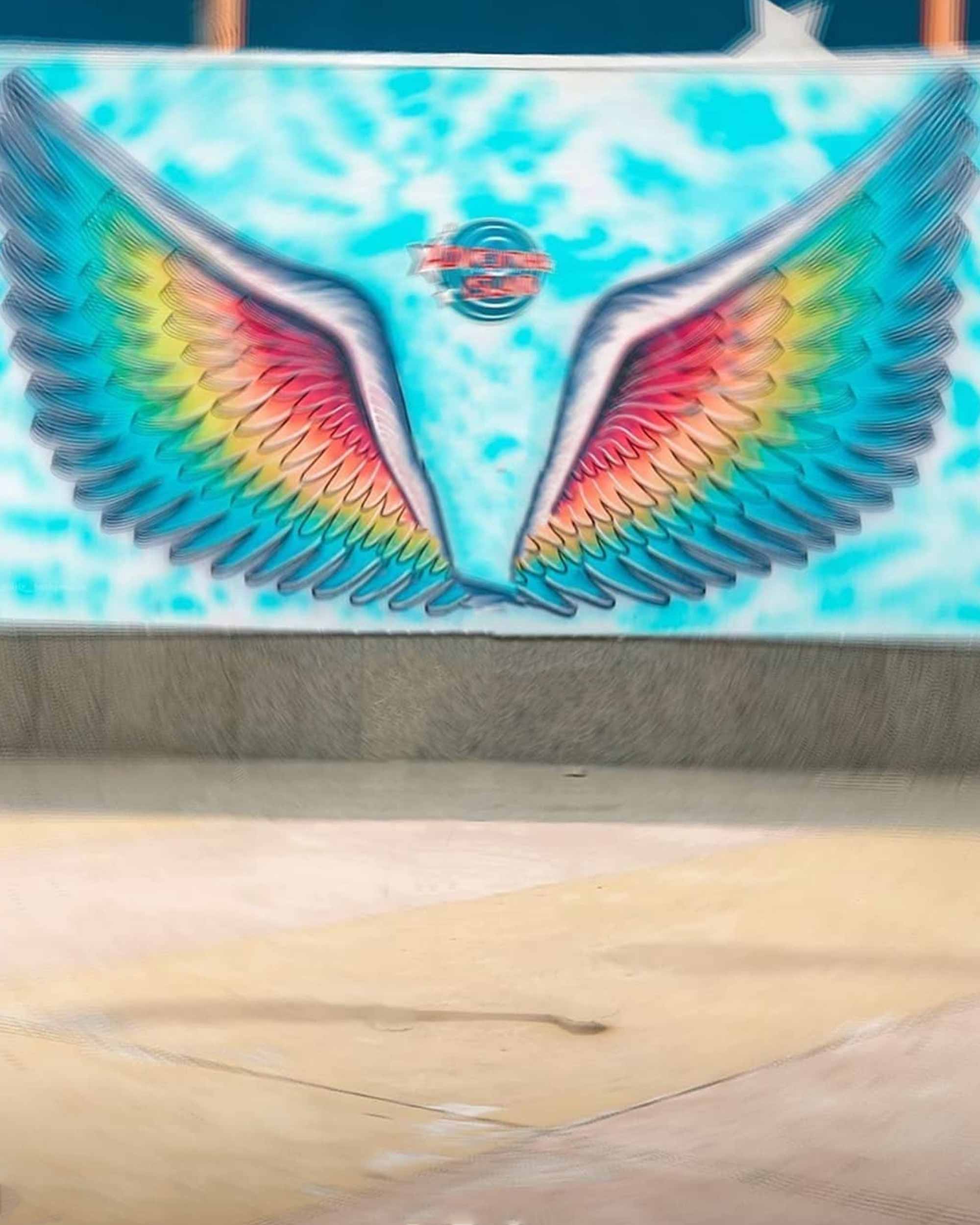 Colorful Wing Wall Photo Editing Background Free Stock Image