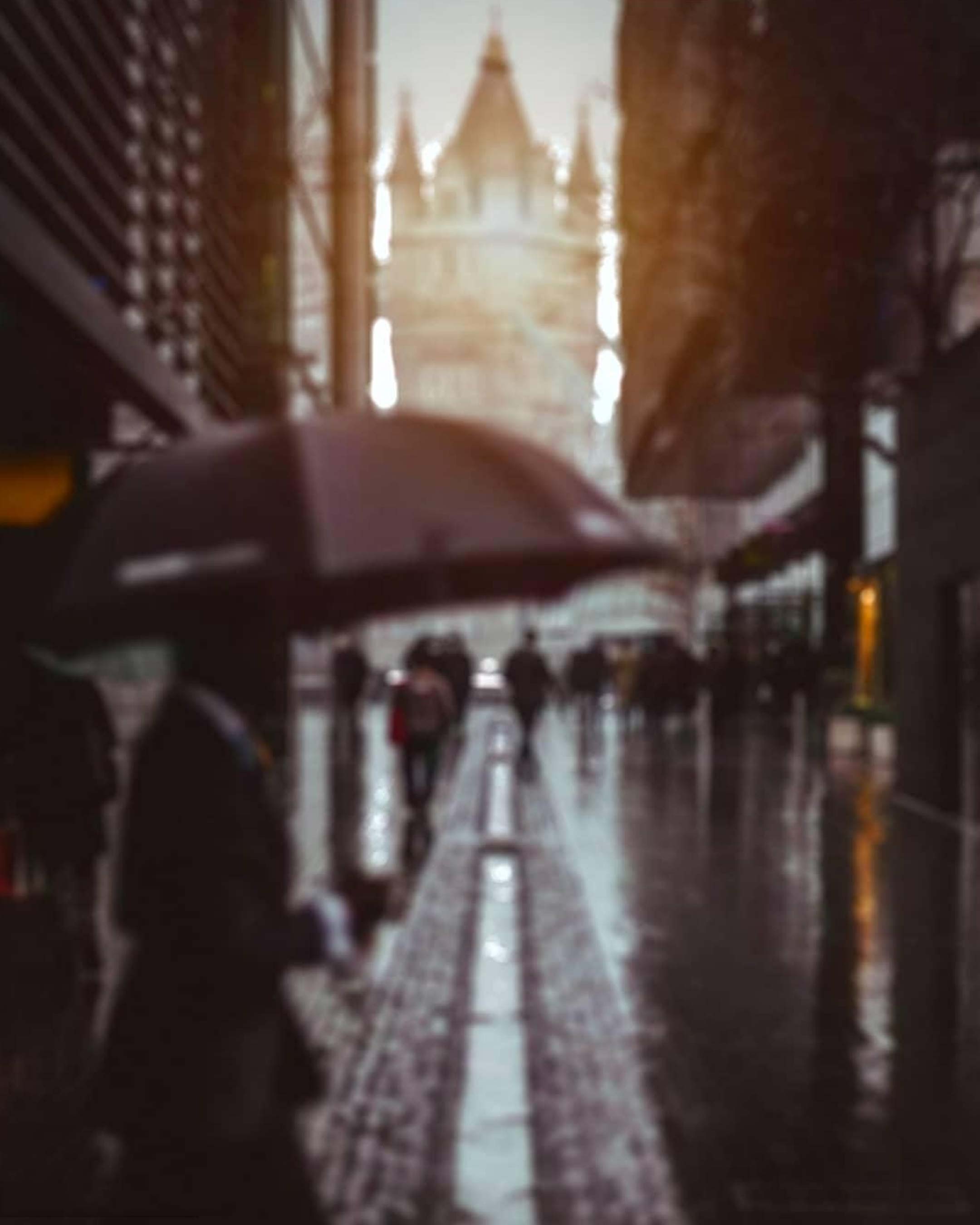 Blur Umbrella Dark Street Photo Editing Background Full HD 4K