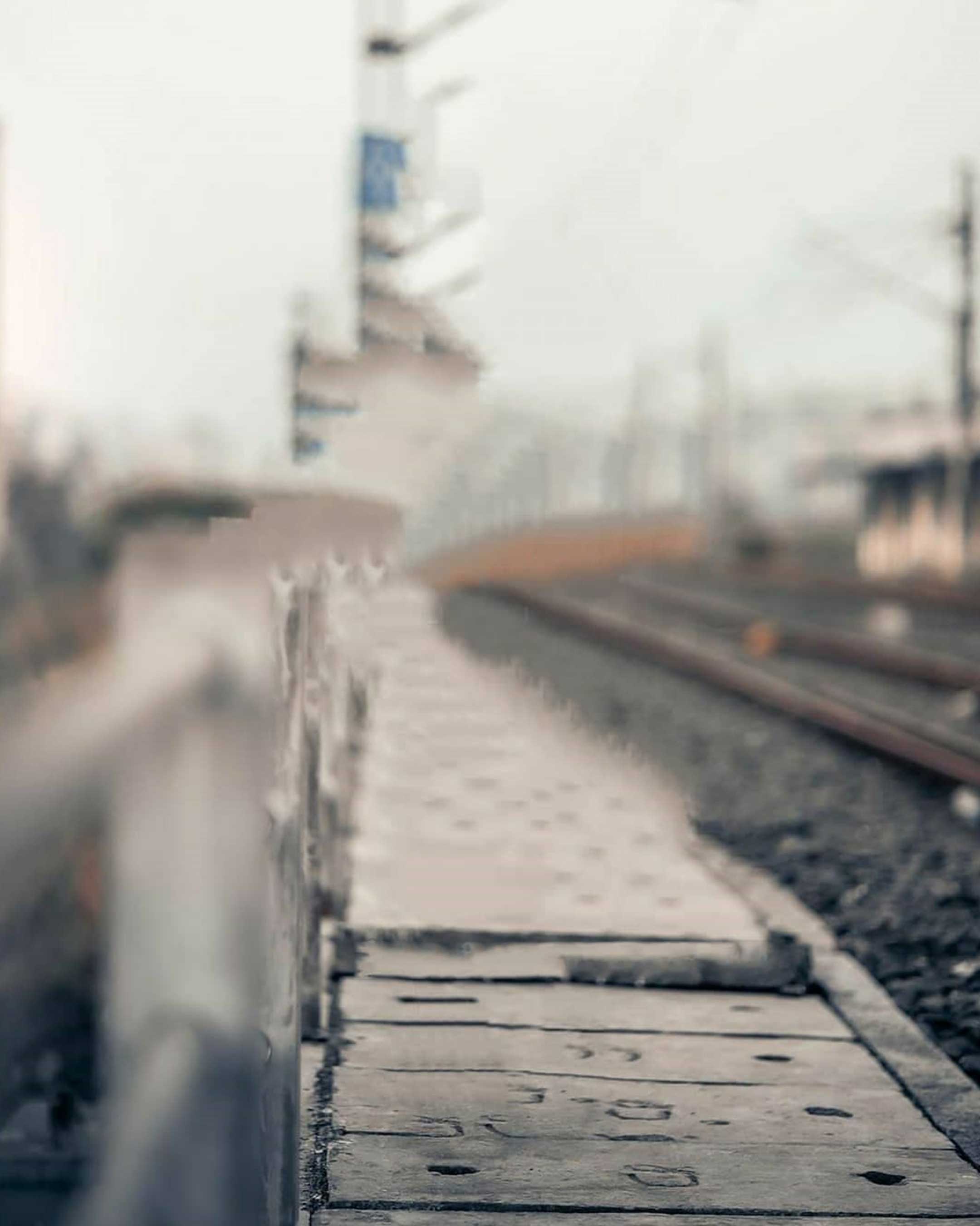 Railway Station Blur PicsArt Background Free Stock Image