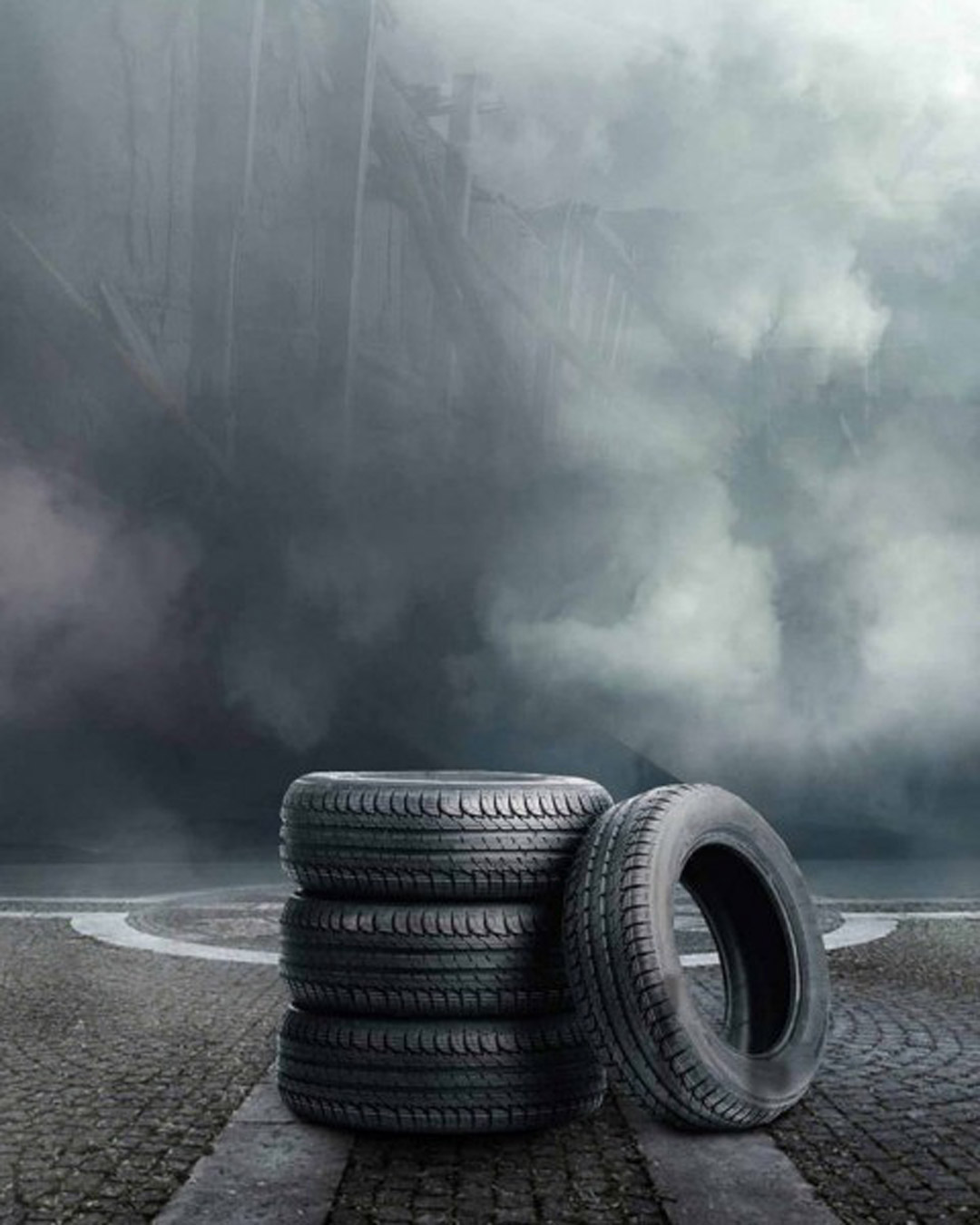 Tires And Smoke PicsArt Background Free Stock Image