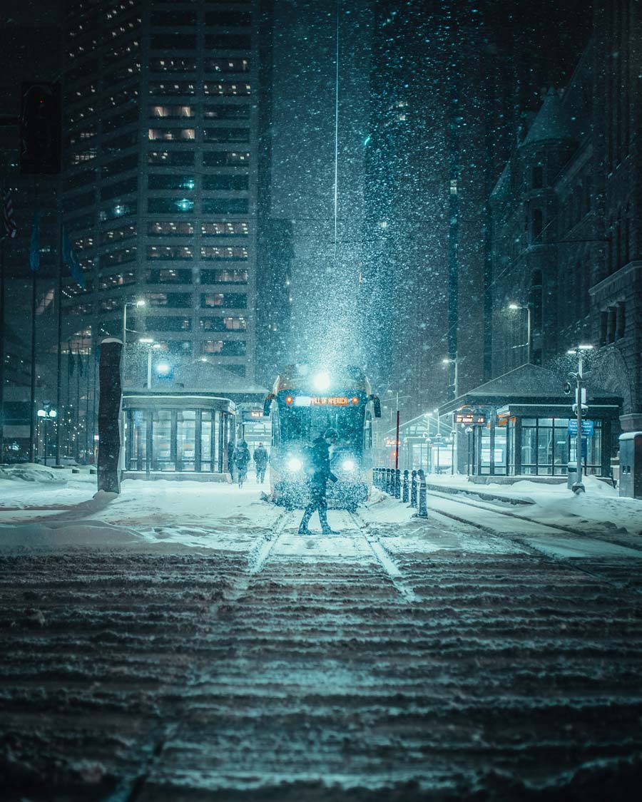 Night Winter City PicsArt Background Free Stock Image