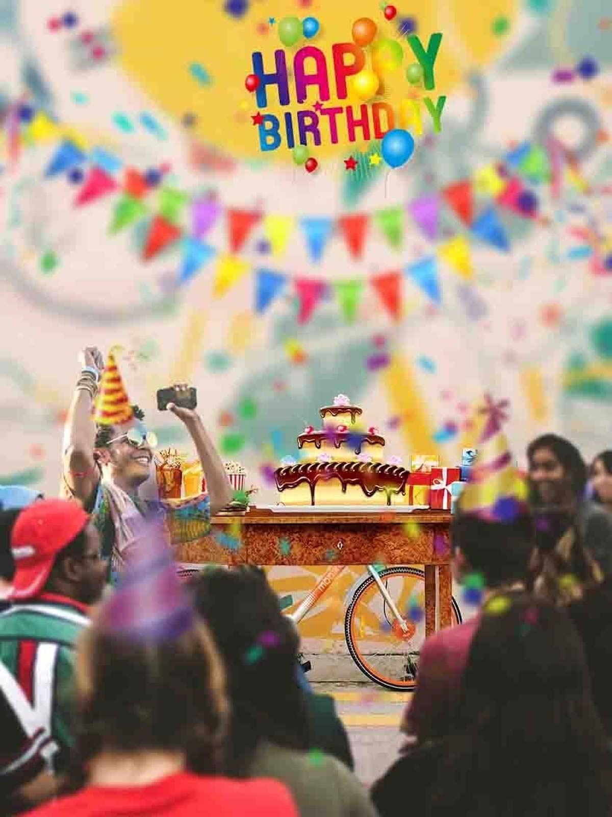 Celebrating Happy Birthday Background Full HD Blur Image