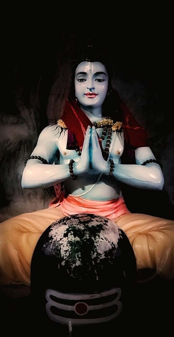 Giving Blessing To Hanuman Shri Ram Photo Free Stock Image