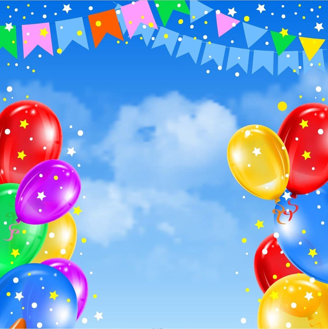 New Happy Birthday Background Flags Full HD Stock Image